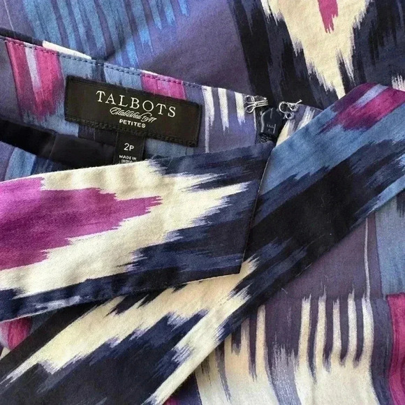 Talbots Women’s Petite Abstract Print Pencil Stretch Cotton Blend Skirt Size 2P - Picture 4 of 9